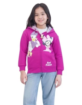 Disney Minnie Mouse Girl's Zip-up Hoodie Size 6 Character Zipper Pull NEW - Image 1 of 4