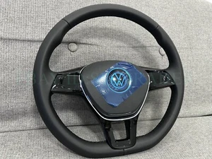 Volkswagen Transporter T5 Leather Flat Bottom Steering Wheel Original 2004-2009 - Picture 1 of 7