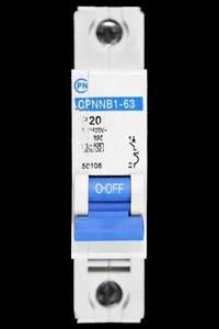 CPN 20 AMP CURVE B 6kA MCB INTERRUTTORE CIRCUITO CPNNB1-63 50108 - Foto 1 di 6