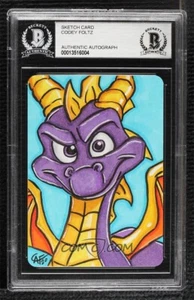 Spyro The Dragon PlayStation Original Art Sketch Card 1/1 BAS - Picture 1 of 2