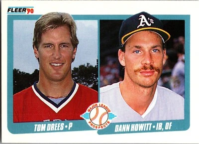 1990 Fleer - Major League Prospects Dann Howitt, Tom Drees #644 (RC) - Image 1 of 2