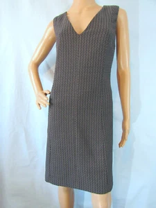 THEORY Size 10 Black/Multi Geometric Sleeveless Fit & Flare Dress - Picture 1 of 10