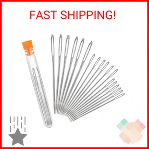 Outus 18 Pieces Large Eye Needles 3 Sizes Steel Yarn Darning Knitting Sewing Blu - Picture 1 of 2