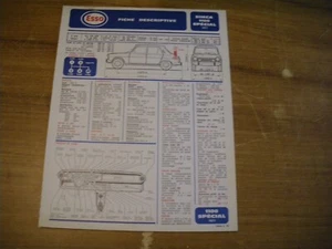 TECHNISCHES DATENBLATT ESSO SIMCA 1100 SPECIAL - Bild 1 von 1