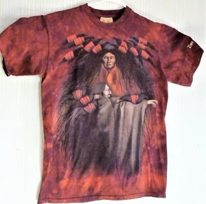 Vintage THE MOUNTAIN 2000 GRAFIK T-SHIRT NAT AM SCHAMANE MIT KRÄHEN ZION CANYON EUC - Bild 1 von 15