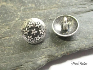 2  Metallknopf Trachten Öse 15 mm 20 mm altsilber Blumen Seco Nähen Stricken - Bild 1 von 5