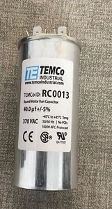 TEMCo 40 uf/MFD 370 VAC volts Round Run Capacitor 50/60 Hz -Lot-5 - Bild 1 von 2