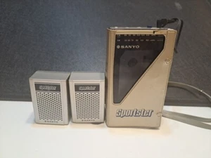 VTG Sanyo Sportster JSX-37 Portable Speakers With Sanyo Radio Cassette M-632 - Picture 1 of 2