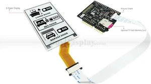 Black 3.7 inch e-Paper Display Arduino Shield,Library 240x416 - Picture 1 of 6