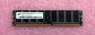 1 X 512MB MICRON PC-3200 DDR-400 NON-ECC MEMORY RAM MT16VDDT6464AG-40BGB - Image 1 of 2