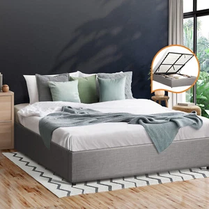 Oikiture Bed Frame Queen Double King Single Gas Lift Base With Storage - Picture 1 of 60