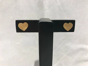 OHRRINGE MIT HERZEN AUS 925 SILBER VERGOLDET SATINIERT - SCHMUCK OKTAVIANER ROM - Bild 1 von 2