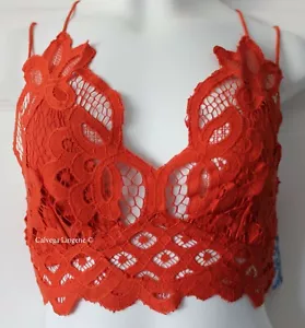 Nuevo con etiquetas Free People F16m00206 ""Adella"" algodón elástico bralette suave, naranja - Imagen 1 de 6