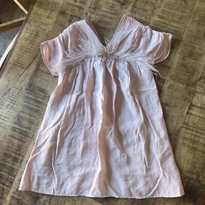 ZARA Dress Girls Removable Feather Fur Trim Easter Spring Party Pastel Pink - Picture 1 of 15