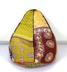 Handmade Stool Embroidered Cotton Kantha Hippie Bohemian Bean Bag Kids Furniture