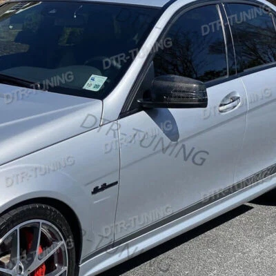 Tapas de fibra de carbono para espejos laterales Mercedes Clase C W204 AMG C63 2010-2015 Foto 1 de 4