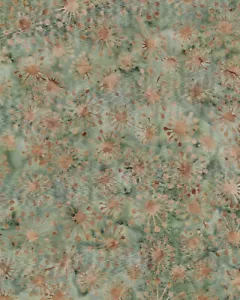 Java Batiks-Macchiato di Stephanie Prescott per eeSchenk marrone su verde MEZZA yd - Foto 1 di 1