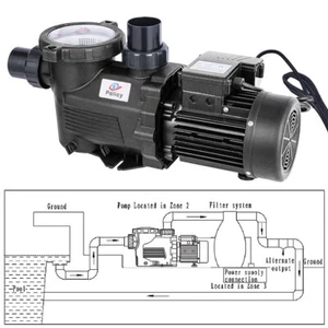3 HP Inground Swimming Pool Pump Motor Strainer For Hayward Replacement 110V - Picture 1 of 13
