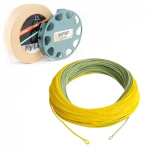 Línea de pesca con mosca flotante dorada WF2/3/4/5/6/7/8/9F 90/100 FT con 2 bucles soldados - Imagen 1 de 8