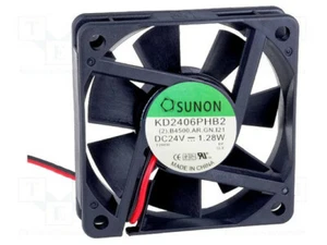 1PCS New SUNON Fan KD2406PHB2 DC 24V 1.28W 60*60*15MM 2-wire - Picture 1 of 1