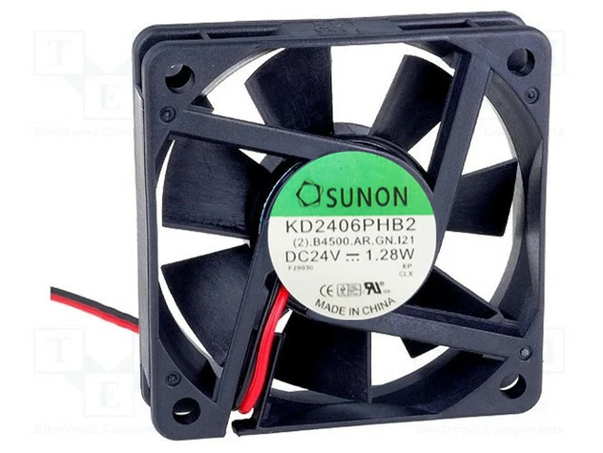 1PCS New SUNON Fan KD2406PHB2 DC 24V 1.28W 60*60*15MM 2-wire - Image 1 of 1