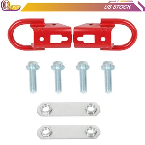 Front Red Tow Hooks Shackles w/ Hardware For 2015-2020 2021 Ford F-150 Truck 4WD - Picture 1 of 12