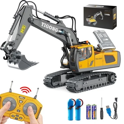 Ferngesteuerter Bagger Spielzeug mit Licht & Soundeffekte Kinder RC Bagger Gift - Bild 1 von 4