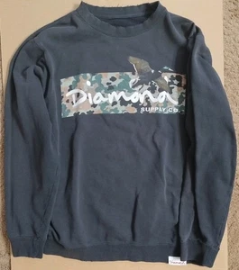 Distressed Y2K Skater Diamond Supply Co. camo Canadian goose Sweatshirt 25 Pit - Bild 1 von 13