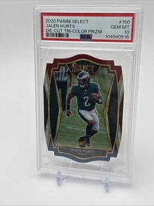 2020 Panini Select Collection - Jalen Hurts Die-Cut Tri-Color Premier Lvl Prizm - Bild 1 von 2