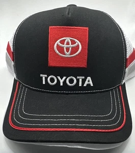 Toyota Racing TRD Mütze Logo gestreift Snapback Mesh Trucker Cap schwarz weiß rot neu - Bild 1 von 6