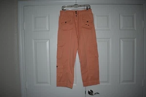 RARO Free People taglia S pompelmo Seltzer Papaya Tahiti pantaloni cargo nuovi con etichette esauriti - Foto 1 di 10