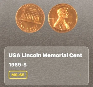 1969 S Gem Proof Lincoln Memorial Cent - Picture 1 of 3