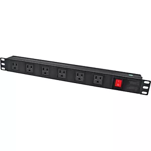 Electriduct 19 Inch 1U Rack Mount 6 Outlet Power Strip - Picture 1 of 1