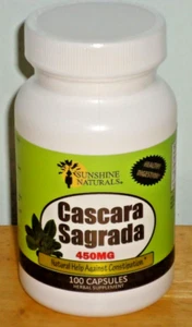 Cascara Sagrada Natural Herbal Healthy Digestion & Constipation Relief 450 mg - Picture 1 of 4