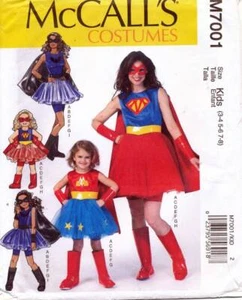 M7001 MCCALLS DISFRACES SUPERHÉROE DISFRACES Y CAPA TALLA NIÑOS 3-4, 5-6, 7-8 SIN CORTAR - Imagen 1 de 2