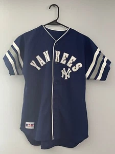 YOUTH MLB NAVY NEW YORK YANKEES MIGHTYMAC SPORTS DEREK JETER JERSEY X-LARGE - Picture 1 of 2