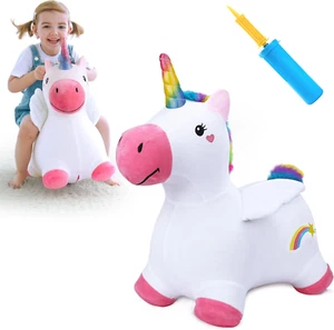 unicorn dreams Bouncy Pals Hopping Unicorn Horse, Toddler Girl Inflatable Bounci - Picture 1 of 9