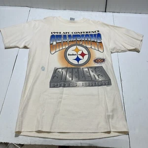 Vintage 1995 NFL Steelers Superbowl XXX T-shirt Mens L Striped Texture Casual - Picture 1 of 16