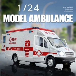 1: 24 large alloy 6-door ambulance 20CM 120 ambulance toy model car Toy Car - Picture 1 of 7