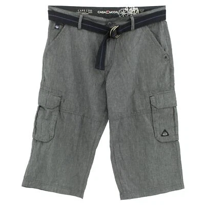  CASA MODA kurze Herren Jeans Shorts Bermudas mit Gürtel Cargo dunkelblau 27261 - Image 1 of 2