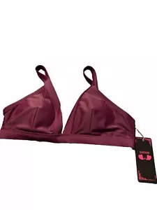 Shekini Burgundy Triangle Bikini top Size Small Swimwear Beach Padded New - Picture 1 of 8