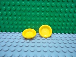 Lego mini figure 2 Bright Light Orange Bowl Dish Plate friends food kitchen NEW - Picture 1 of 1
