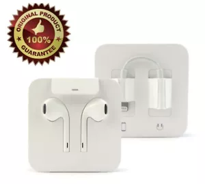 Apple Lightning Earpods with 3.5mm Headphone Adapter OEM Earbuds iPhone 7 8 8+ X - Picture 1 of 8
