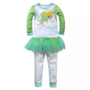 Disney Store Tinker Bell PJ Pals & Tutu Set Girl's Pajamas Sleepwear PJ's NEW - Picture 1 of 3