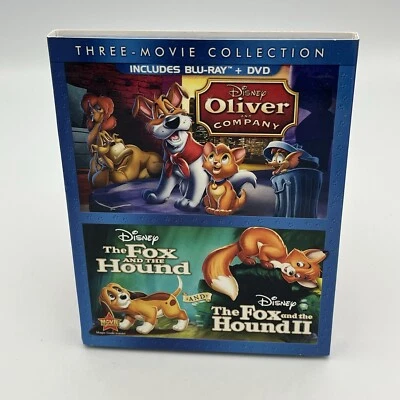 DISNEY Three Movie Collection Blu-Ray +DVD Oliver & Co./Fox And The Hound SEALED - Image 1 of 4