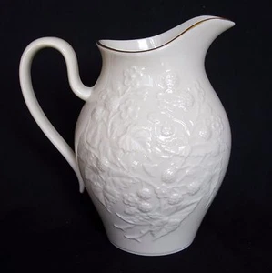 Lenox Blackberries Medium Porcelain Pitcher - Ivory / Cream Color with 24K Gold - Picture 1 of 7
