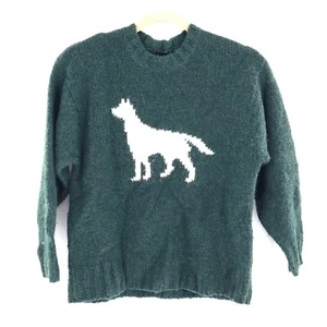 Gap Wool Dog Sweater Men's L Forest Green Novelty Fall Holiday Warm Winter SOFT - Picture 1 of 10