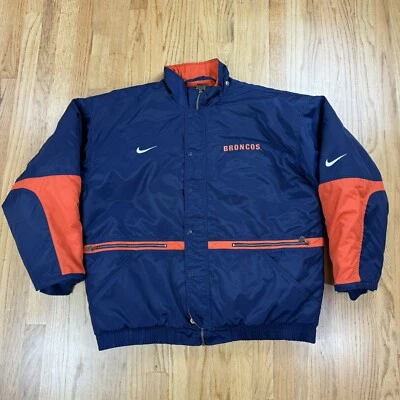 Chaqueta Nike Pro Line Denver Broncos Peso Pesado Puffer Talla XL Cremallera Completa Foto 1 de 4
