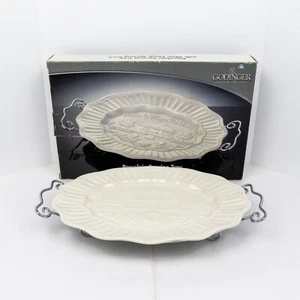 GODINGER Porcelain Serving Tray With Serving Rack Home is where the Heart Is - Picture 1 of 16