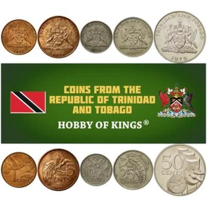Trinidad and Tobago | 5 Coin Set | 1 5 10 25 50 Cents | 1973 - 1976 - Picture 1 of 1